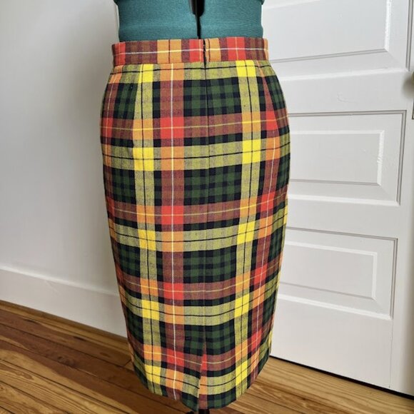 90s fall colors plaid skirt - Picture 5 of 5